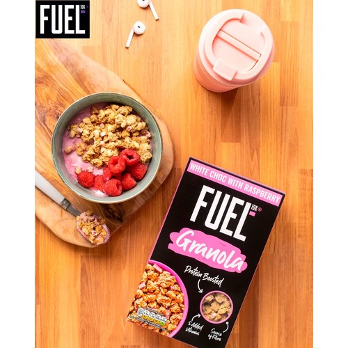 FUEL10K White Chocolate & Raspberry Protein Granola Breakfast Cereal