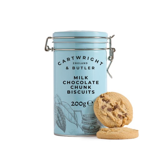 Cartwright & Butler Milk Chocolate Chunk Biscuits in Tin