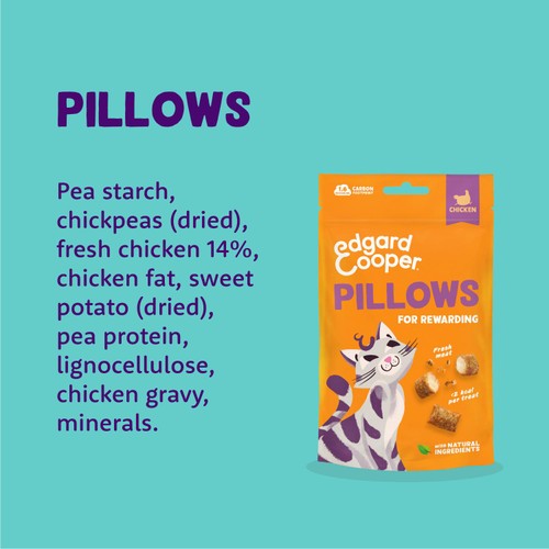 Edgard & Cooper Natural Cat Treat Pillows with Chicken