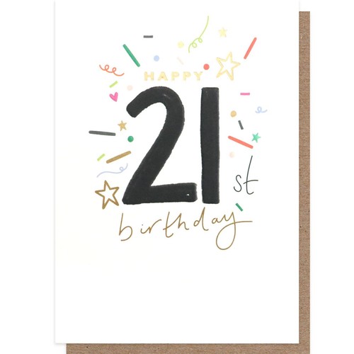 Happy 21st Confetti Birthday Card