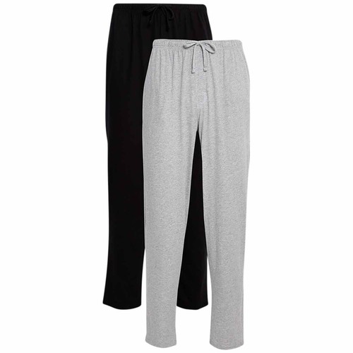 M&S Mens M&S Pure Cotton Pyjama Bottoms, 2XL, Grey