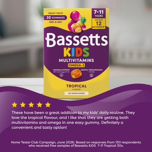 Bassetts Tropical Omega 3 & Multivitamins 7-11yrs 