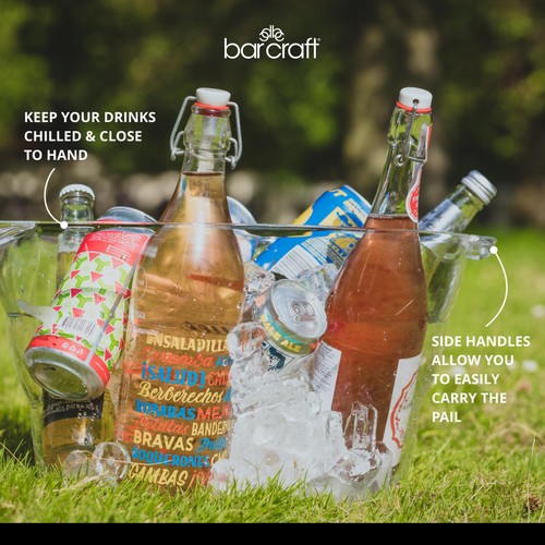 BarCraft Mix It Acrylic Oval Drinks Cooler Large