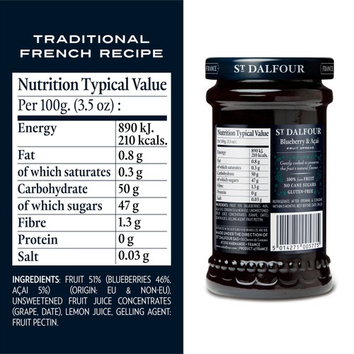 St Dalfour Blueberry & Acai Fruit Spread