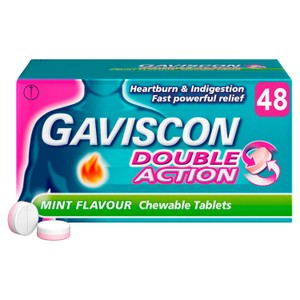 Gaviscon Double Action Heartburn & Indigestion Mint Flavour Tablets