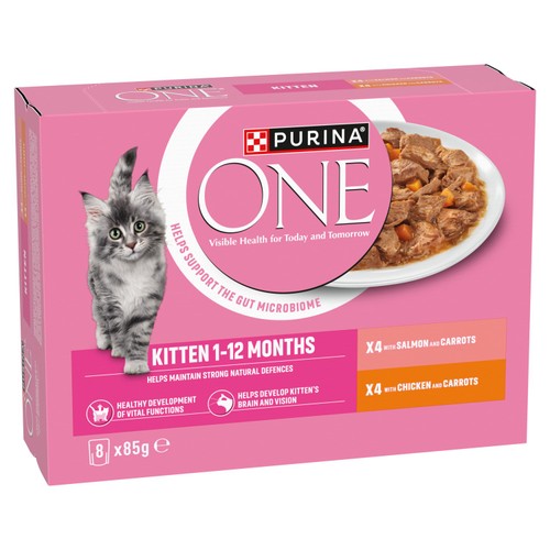 PURINA ONE Kitten Mini Fillets Salmon and Chicken Wet Cat Food Ocado
