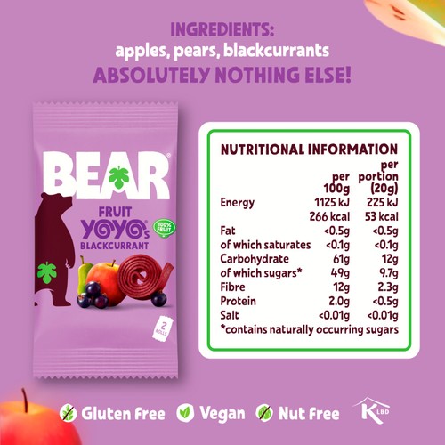 BEAR Fruit Yoyos Blackcurrant Family Pack