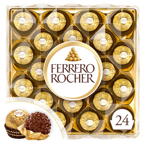 Ferrero Rocher Milk Chocolate Hazelnut Pralines  24 Pieces