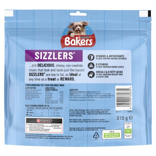 Bakers Sizzlers Bacon and Cheese Dog Treats