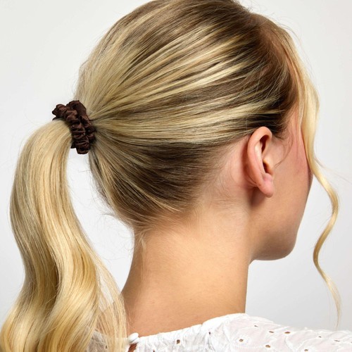 Silver Cloud 5 Chocolate Skinny Satin Scrunchies