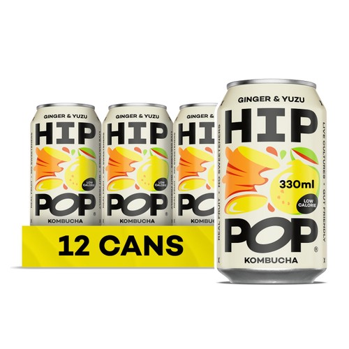 Hip Pop Ginger & Yuzu Kombucha (12x330ml)