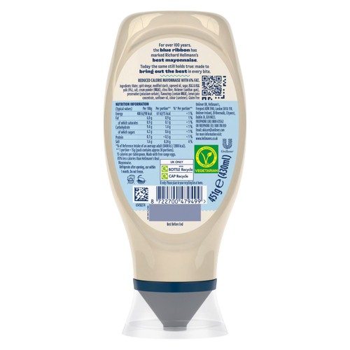 Hellmann's Lighter than Light Squeezy Mayonnaise 