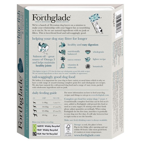 Forthglade Senior Natural Brown Rice Wet Dog Food White Fish 7 yrs+