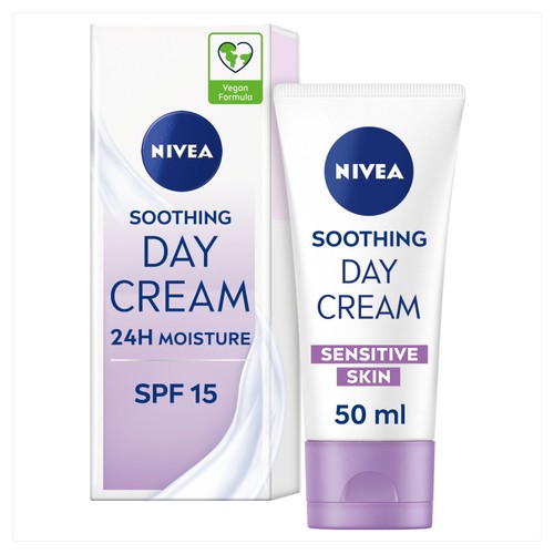 NIVEA Day Cream Face Moisturiser for Sensitive Skin SPF15 