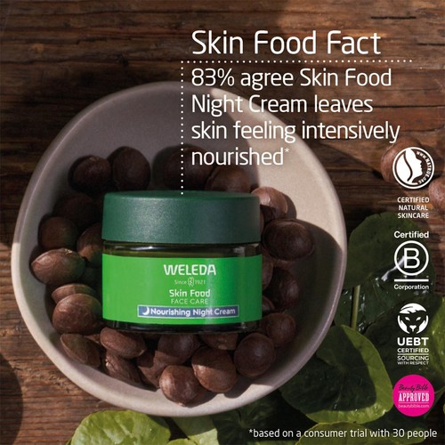Weleda Skin Food Night Face Cream Moisturiser Natural Derma Tested Vegan