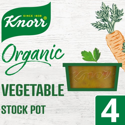 Knorr 4 Organic Vegetable Stock Pot, 104g Knorr 4 Organic Vegetable Stock Pot, 104g