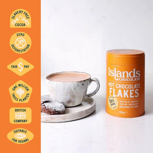 Islands Chocolate 55% Dark Hot Chocolate Flake Tin