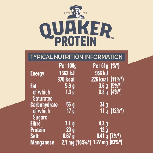 Quaker Oats High Protein Chocolate Brownie Porridge Pot