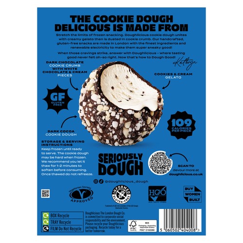 Doughlicious Cookies & Cream Cookie Dough & Gelato Bites