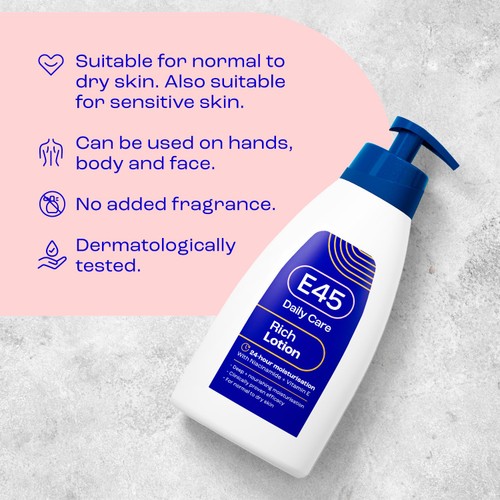 E45 Rich 24h Moisturiser Lotion for Very Dry Skin