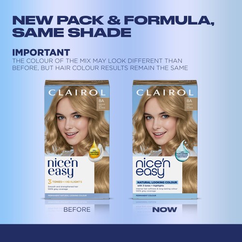 Clairol Nice'n Easy Hair Dye, 8A Medium Ash Blonde
