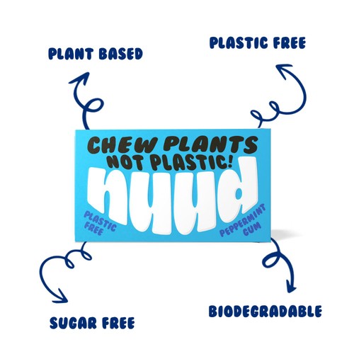 Nuud Plastic Free, Sugar Free Peppermint Chewing Gum