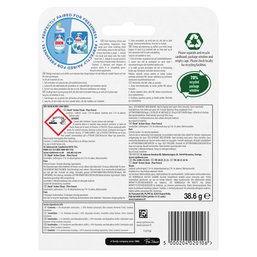 Duck Active Clean Toilet Rim Block Pine