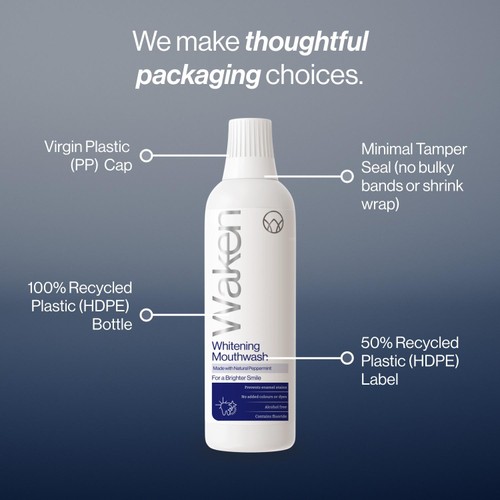 Waken Whitening Mouthwash PepperMint