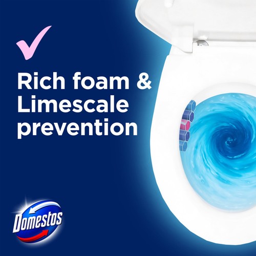 Domestos Power 5 Blue Water Toilet Rim Block Magnolia