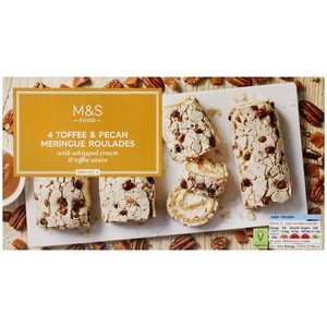 M&S 4 Toffee & Pecan Meringue Roulades Frozen