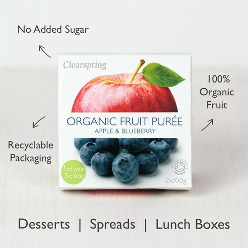 Clearspring Organic Apple & Blueberry Puree