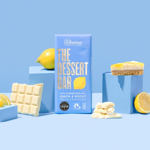 Divine Chocolate Dessert Bar White Chocolate Cheesecake Lemon and Biscuit