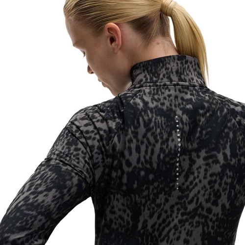 M&S Womens Goodmove Ultraheat Printed Half Zip Running Top, 14, Dark Mix