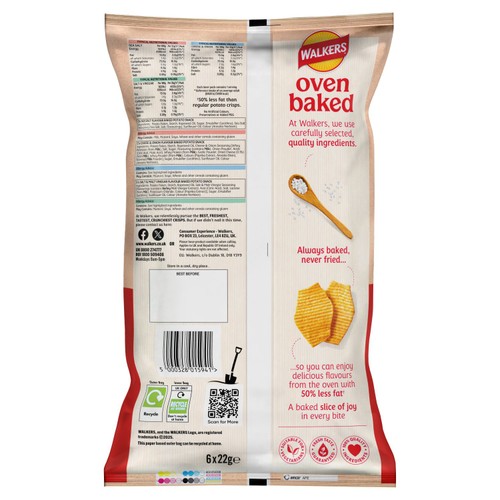 Walkers Baked Flavour Potato Snacks 6 x 22g