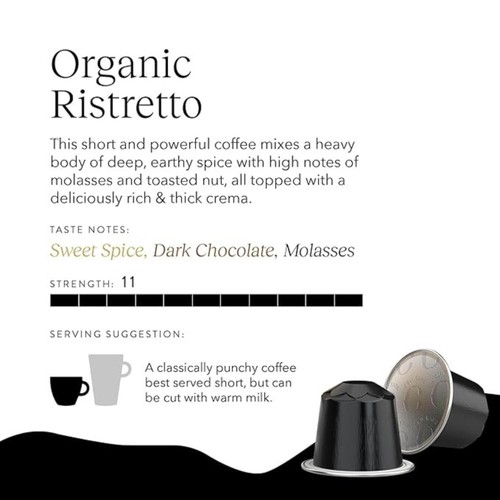 CRU Kafe Organic Fairtrade Ristretto Pods 10s