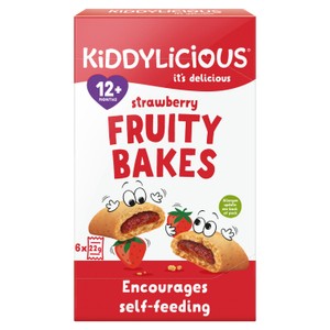 Kiddylicious Strawberry Fruity Bakes Baby Snacks 6x22g