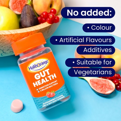 Haliborange Adult's Gut Health Digestion Support Strawberry Gummies 