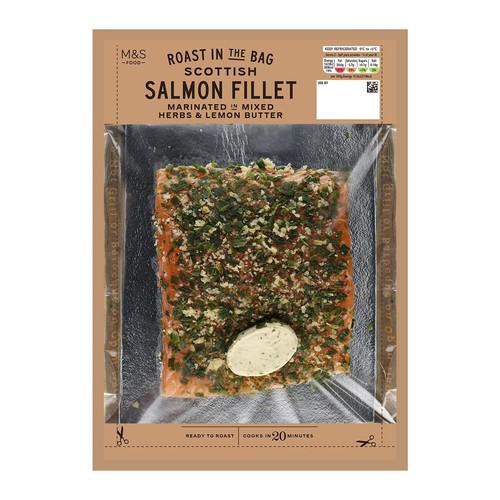 M&S Roast In Bag Salmon With Lemon & Pepper Butter