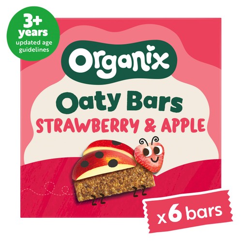 Organix Strawberry & Apple Oaty Bars Toddler Snack Multipack 3+ Years