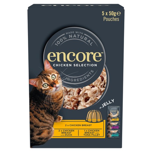 Encore Natural Wet Cat Food Multipack Chicken Selection Pouches in Jelly