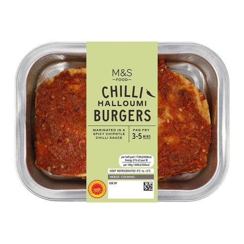 M&S Grill 2 Chilli Halloumi Burgers