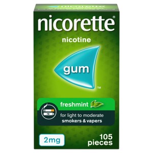 Nicorette Fresh Mint Chewing Gum, 4 mg, 105 Pieces (Stop Smoking Aid)