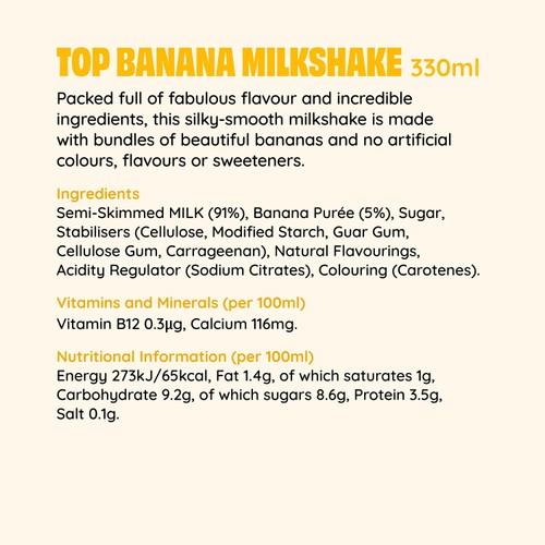 Shaken Udder Top Banana Flavoured Milkshake