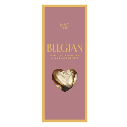 M&S Belgian Marc de Champagne Chocolate Hearts