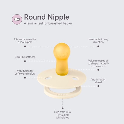 BIBS 0-6m Natural Rubber Latex Soother Haze