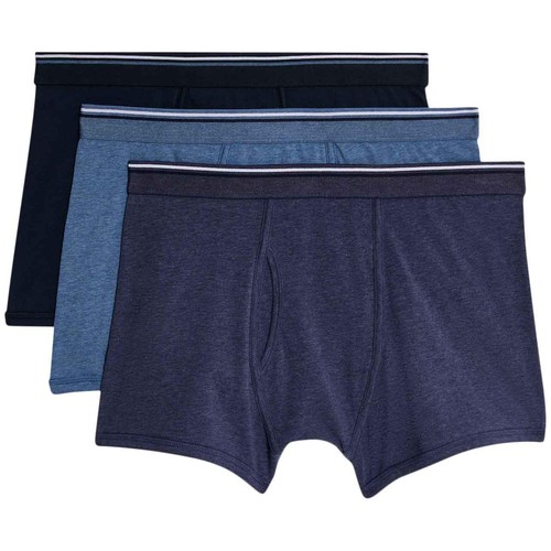 M&S Mens Cotton Stretch Cool & Fresh Marl Trunks, 2XL, Blue Mix