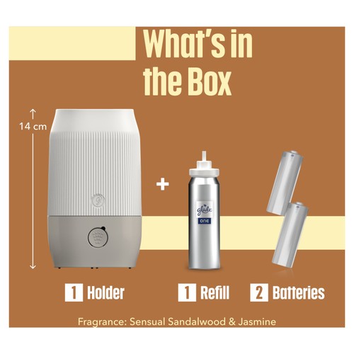 Glade ONE Sense & Spray Holder & Refill, Sandalwood & Jasmine Air Freshener
