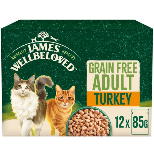 James Wellbeloved Grain Free Adult Wet Cat Food Turkey in Gravy Pouches