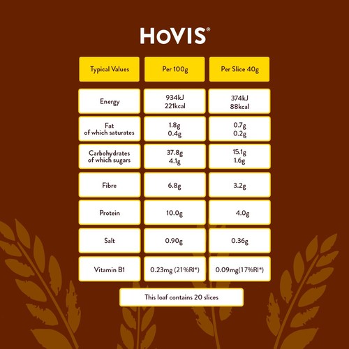 Hovis Tasty Wholemeal Medium Sliced Bread