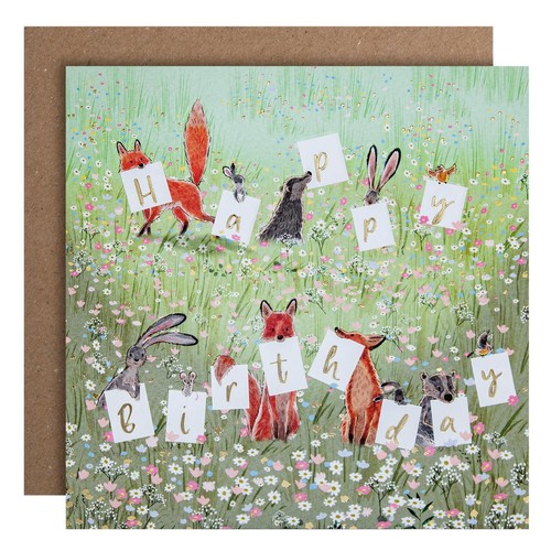 M&S Woodland Animals Happy Birthday Card